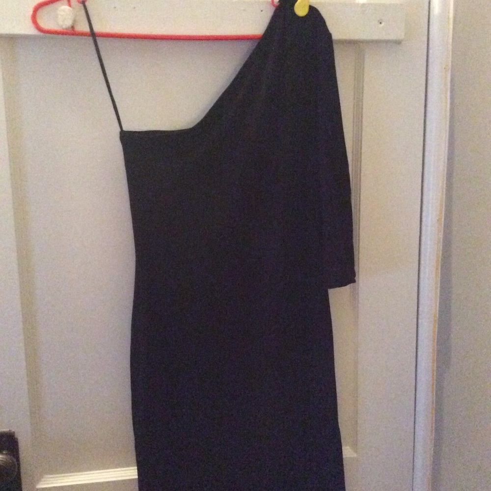 One Shoulder Black Dress